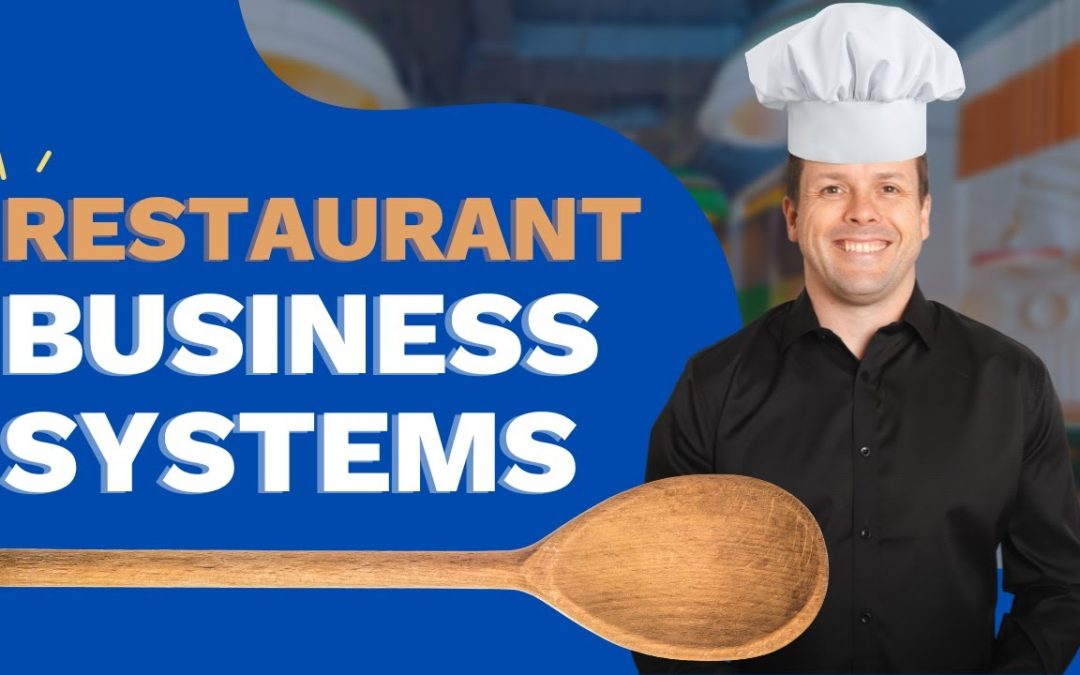 David Jenyns wearing a chef's hat holds a wooden spoon next to bold text reading Restaurant Business Systems