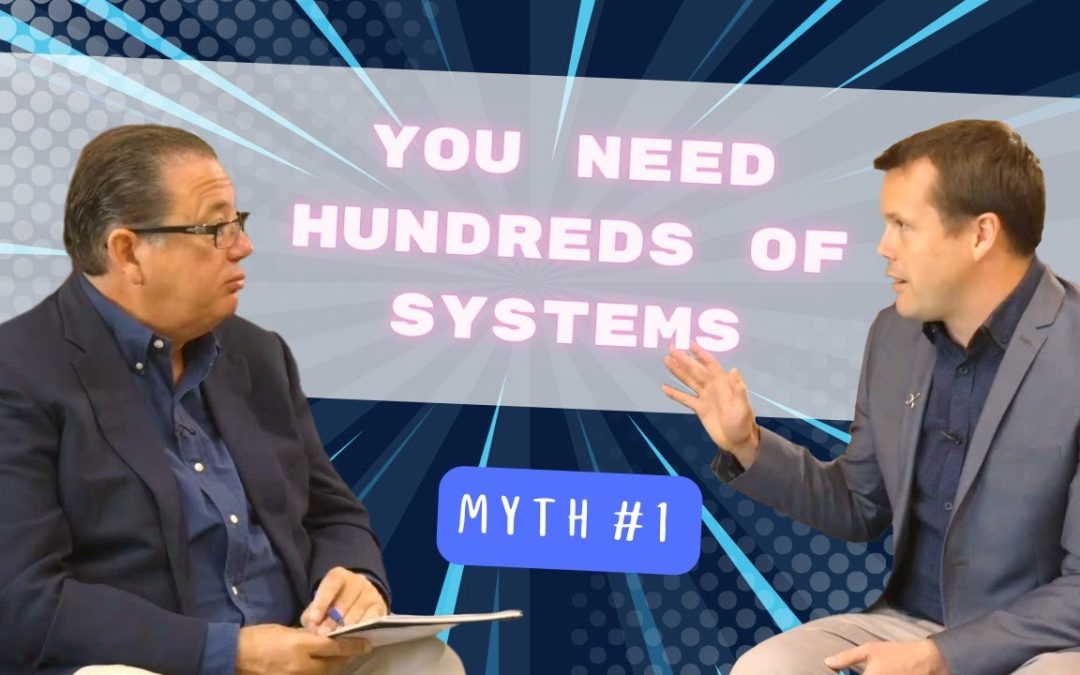 David Jenyns debunking Myth #1 — You Need Hundreds of Systems — in a two-person interview setting