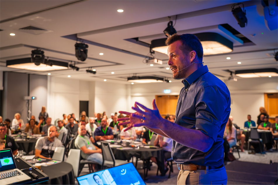 David Jenyns presenting to a room of business owners